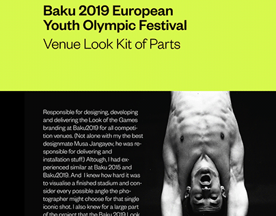 Baku 2019 Summer European Youth Olympic Festival Design