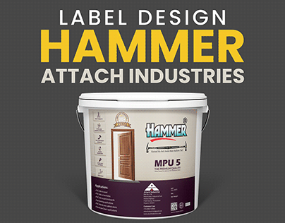 Label Design for "Hammer Attach Industries"