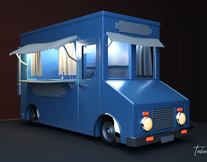 3d food truck van model
