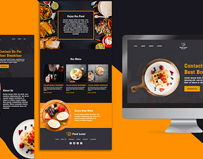 Modern web page Design for breakfast restaurant