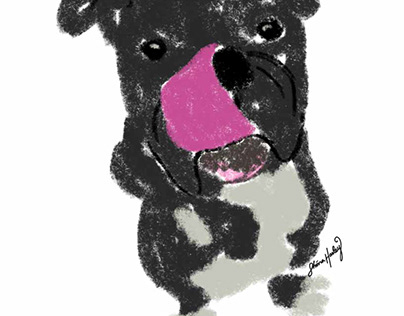 Staffy Dog - Gimme a Kiss - Illustration