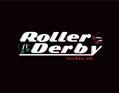 Roller Derby Stickers Set.