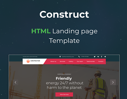 Construct - Building Landing page template