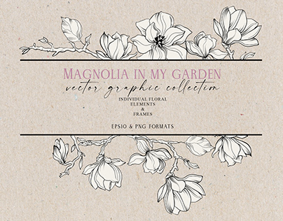 Magnolia - vector graphic collection