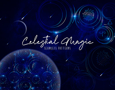 Celestial Magic. Seamless patterns