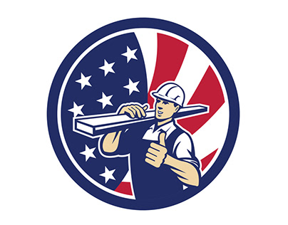 American Lumber Yard Worker USA Flag icon