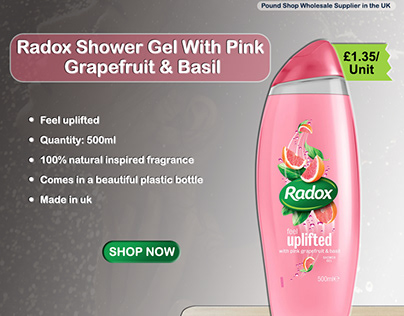 Radox Shower Gel With Pink Grapefruit & Basil