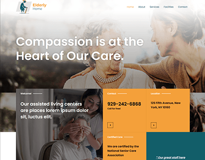 Landing page design for Old Age Home