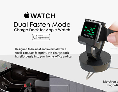 Dual Fasten Mode Charger Dock for Apple Watch