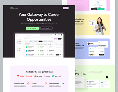 Job finding platform website design