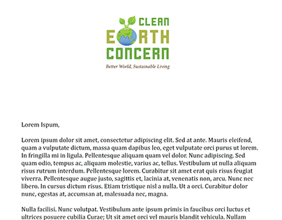 Clean Earth Concern Letterhead