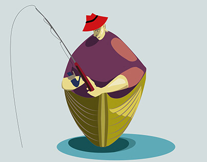 Illustration fisherman