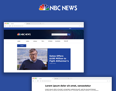 NBC NEWS website design concept and mobile version