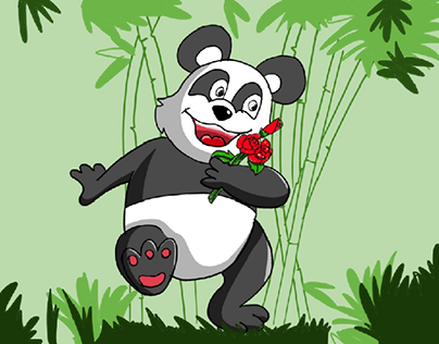 Panda with Rose