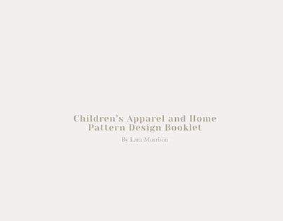 Children's Apparel and Home Pattern Design Booklet
