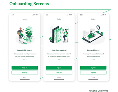 Project thumbnail - Onboarding screens