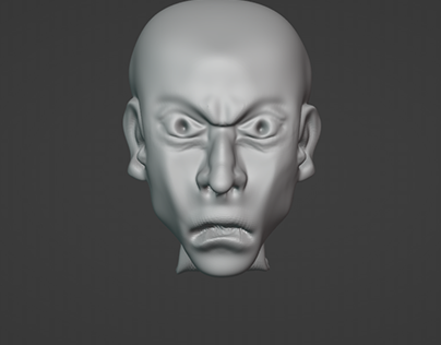 3d angry human head