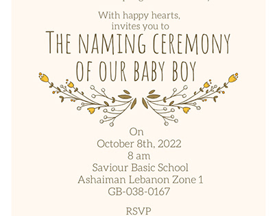 Naming ceremony flyer