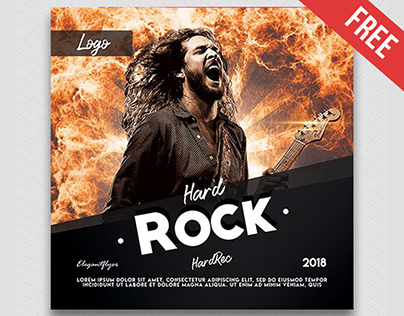 Hard Rock – Free CD Cover PSD Template