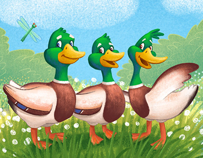 Quack along with Zack, Mack and Jack. Book Illustration