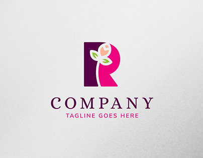 eco letter r logo template design