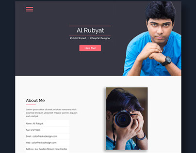 Creative Portfolio web page design