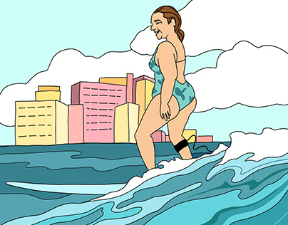 Curvy Surfer Girl