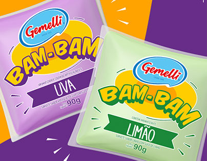 Embalagem geladinhos Bam-Bam e Bambino Gemelli