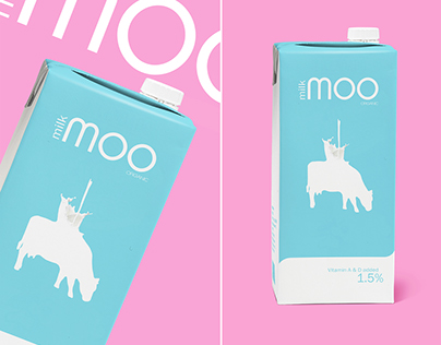 Milk MOO. Milk packaging design.