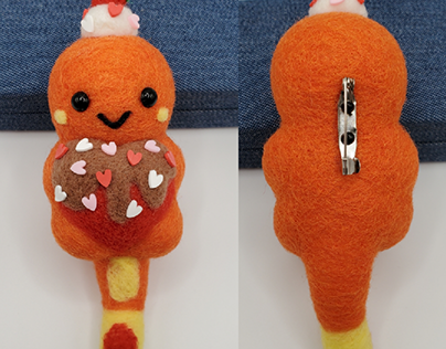 Charmander melty love heart plush pin with sprinkles