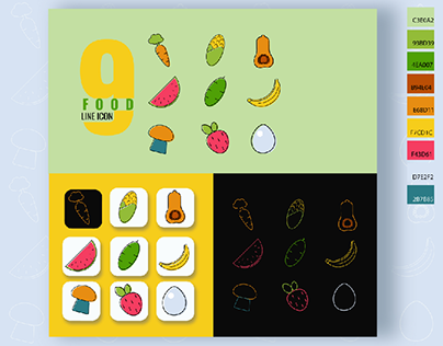 9 food line icon