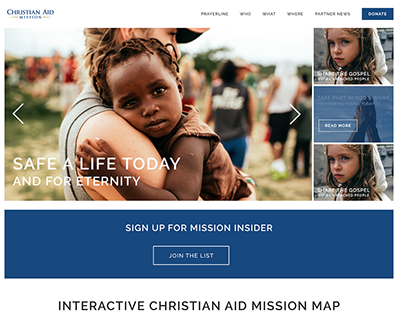 Christian Aid website design concept