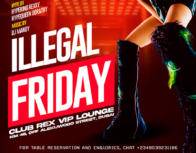illegal Friday club flyer
