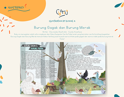 Children'sBook Illustration (Burung Gagak&Burung Merak)