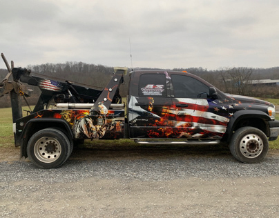 A&S Recovery Patriotic Wrecker Wrap