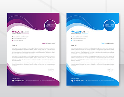 Clean and corporate business letterhead design template