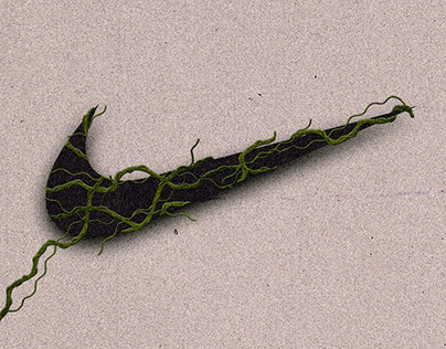 Nike logo covered with ivy