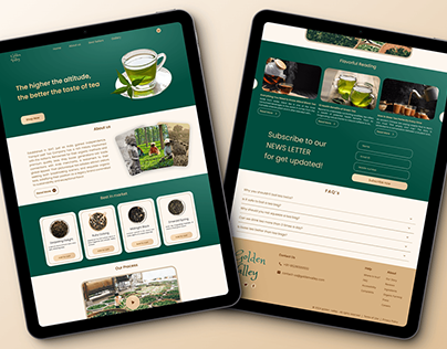 Landing Page of an Organic Tea Company - Golden Valley