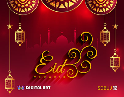 social media post design-eid mubarak-sobuj