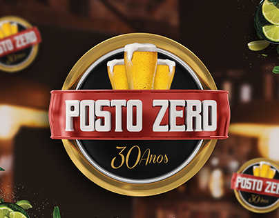 Logotipo 3D - Posto Zero 30 Anos