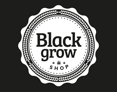 Logotipo  y tarjetas para tienda Black Grow