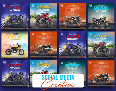 Social Media Creatives For Motor Bike Ads
