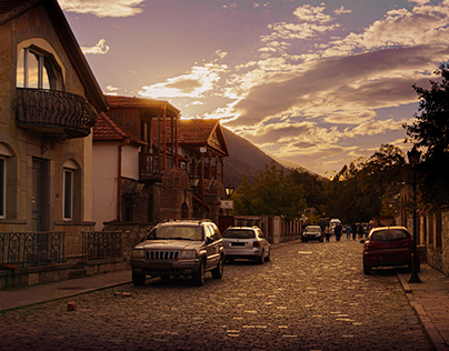Street in the city of Mtskheta, Georgia