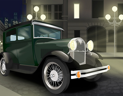 oldtimer, car, illustration