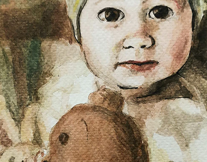 Watercolor portraits of babies and toddlers 2023