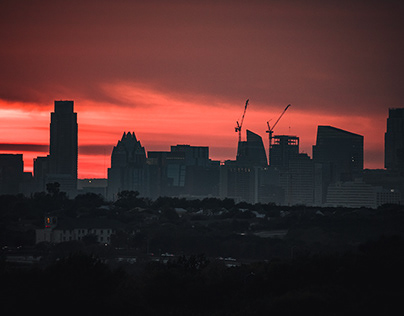 Austin Skyline At Sunset