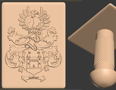 coat of arms leather stamp