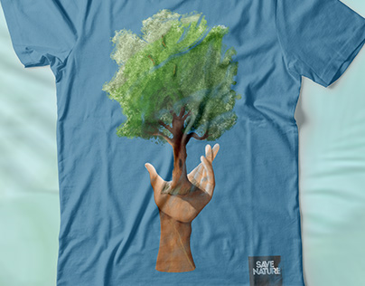 Ilustração conceitual para camiseta "SAVE NATURE"