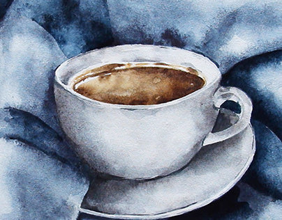 Watercolor Coffee and Blanket