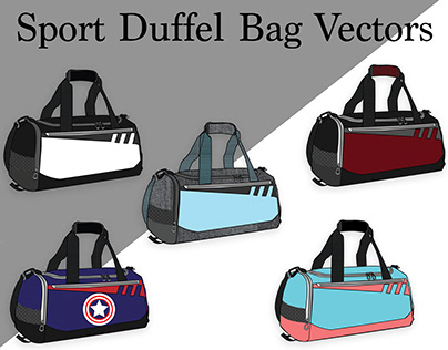Sports Duffel Bag Vector